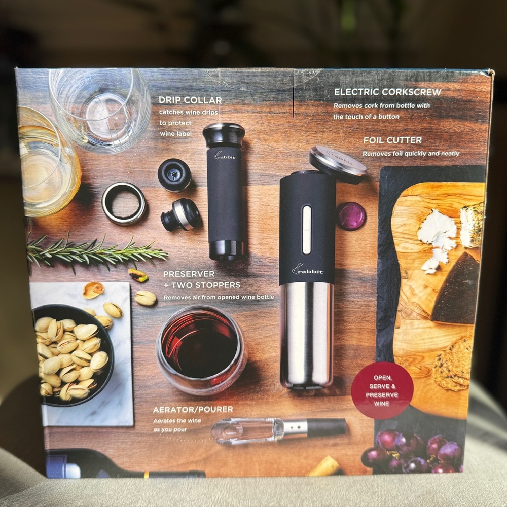 Electric Wine Set - Rabbit - Black (8 Pieces) - Picture 4 of 13